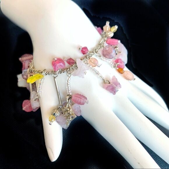 Glass butterfly bead.bracelet charms toggle clasp - Picture 2 of 8